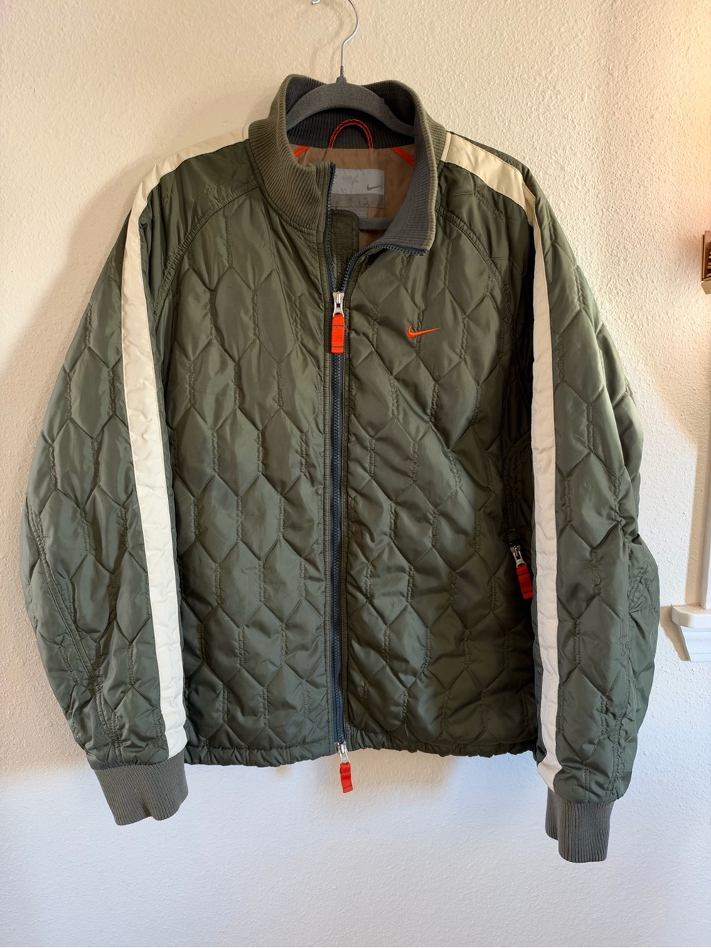 Vintage Y2K Nike Quilted Bomber Jacket Mens Size L